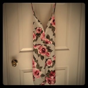 Mint green mini floral dress